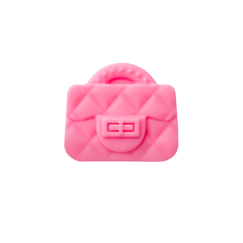 10pcs Silicone Focal Beads Bag Design Quilted Texture 3
