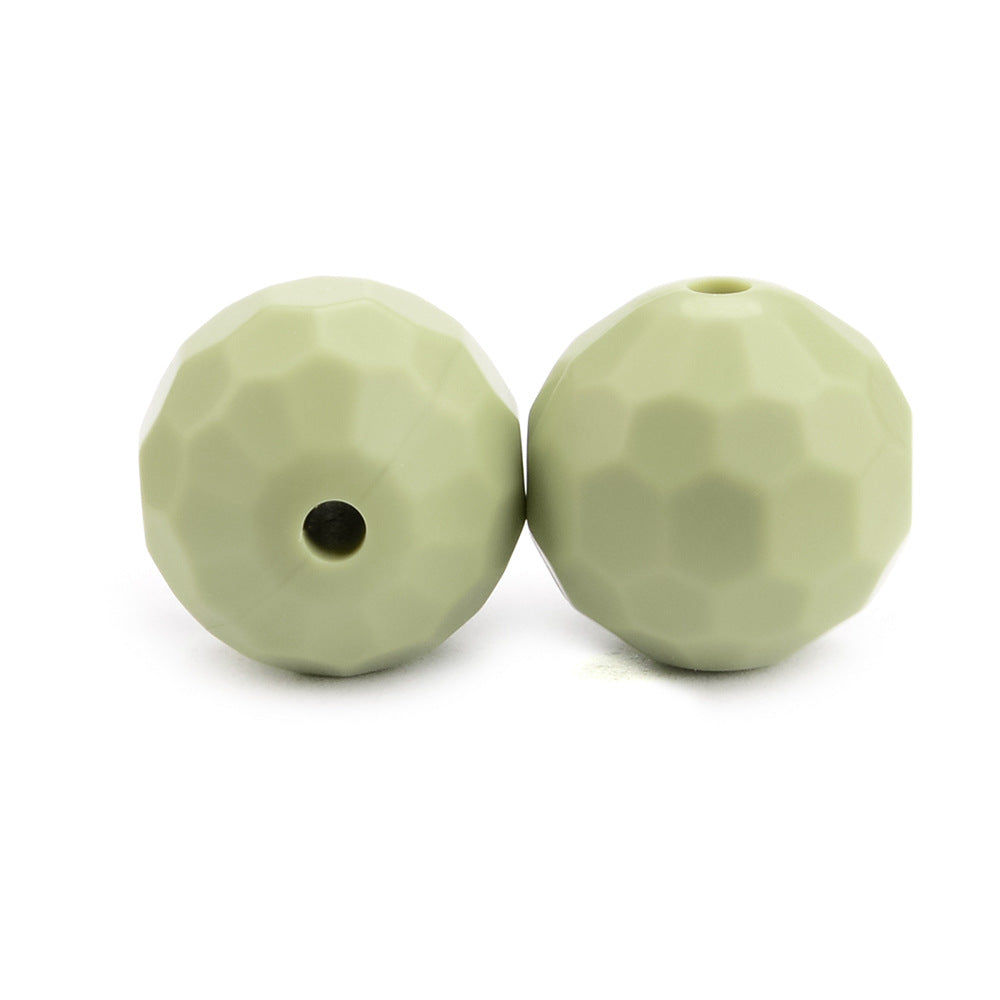 20pcs 12mm 15mm Macaron Polyhedron Silicone Beads Single Color 5