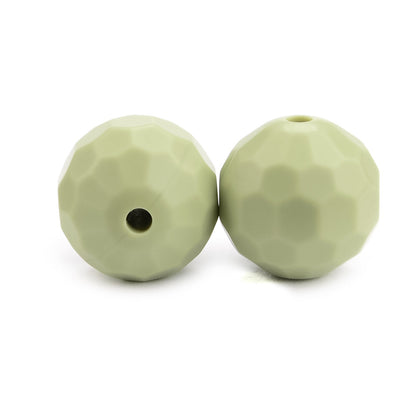 20pcs 12mm 15mm Macaron Polyhedron Silicone Beads Single Color 5