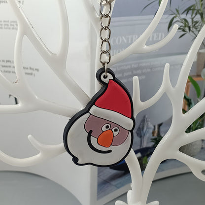Cartoon Christmas Silicone Keychain Holiday Gift Charm Set 9