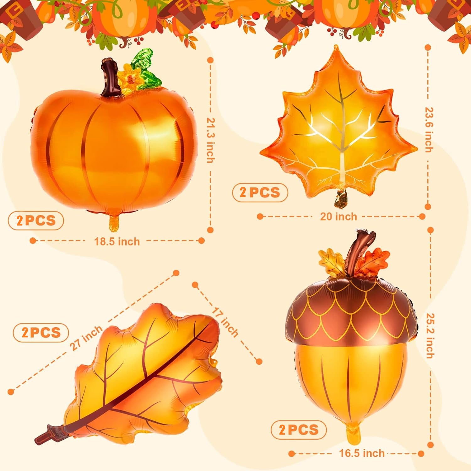 Thanksgiving Theme Foil Balloon Set Party Decoration 20x15x2cm 2
