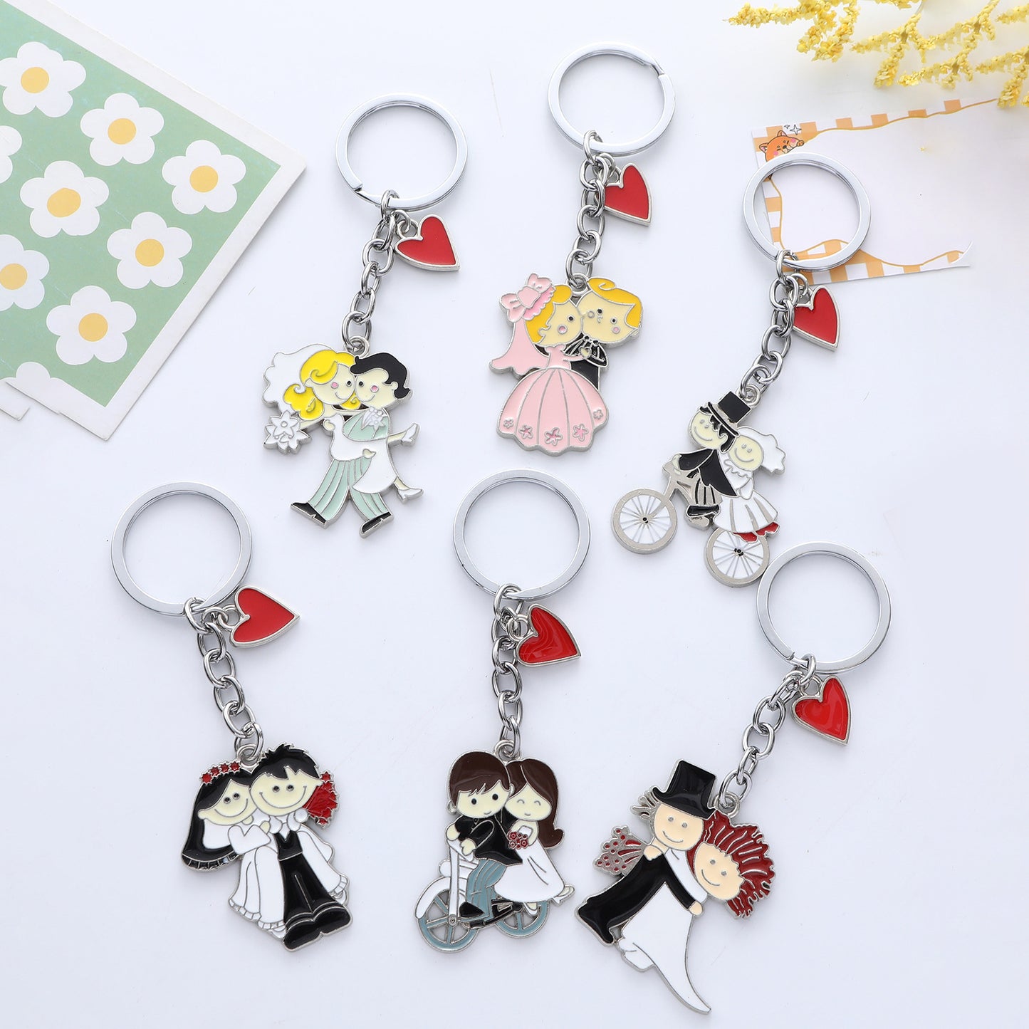 Love Couple Alloy Keychain Metal Romantic Charm