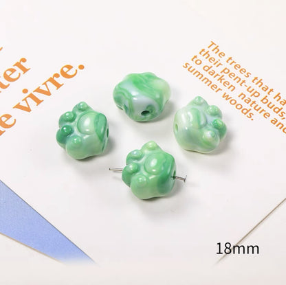 10pcs 18mm Cat Claw Acrylic Beads DIY Bracelet Making 19