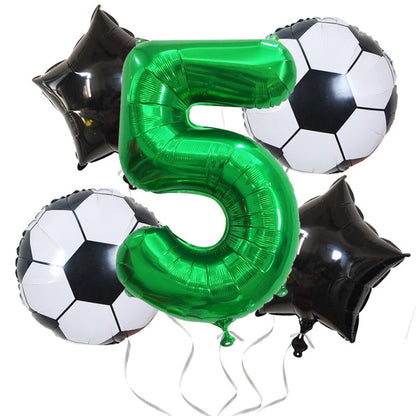Green Digital Football Foil Balloon Set Birthday Party Decoration 2Set 32 Inch 10