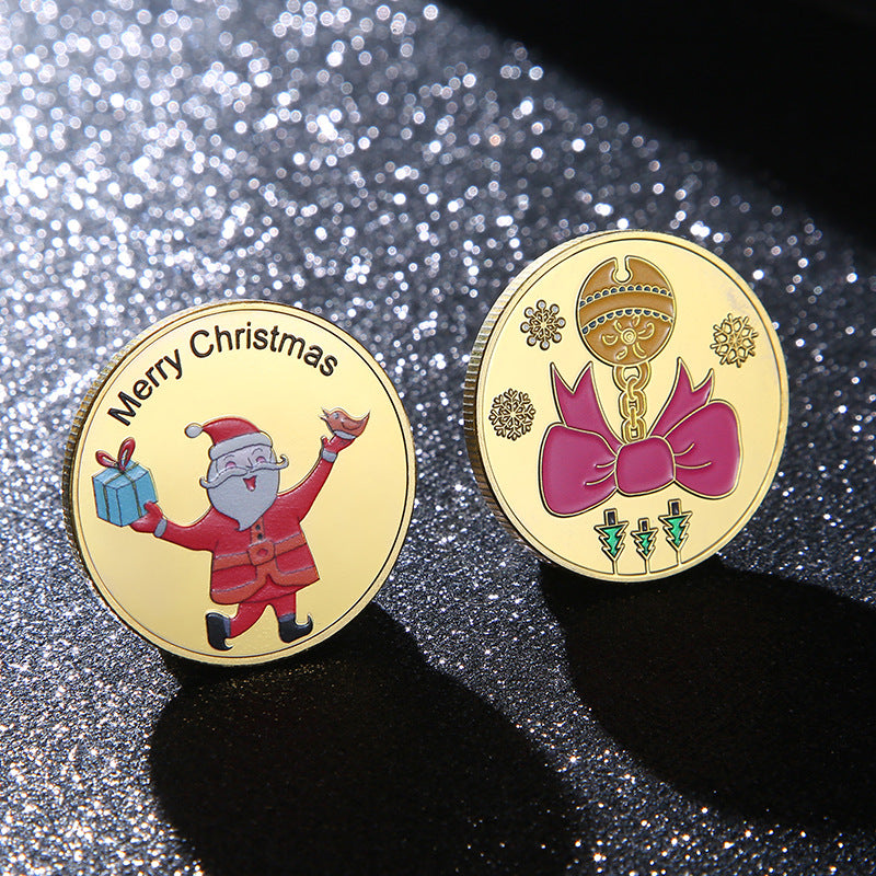 Christmas Santa Claus and Elk Novelty Coin Holiday Gift 5