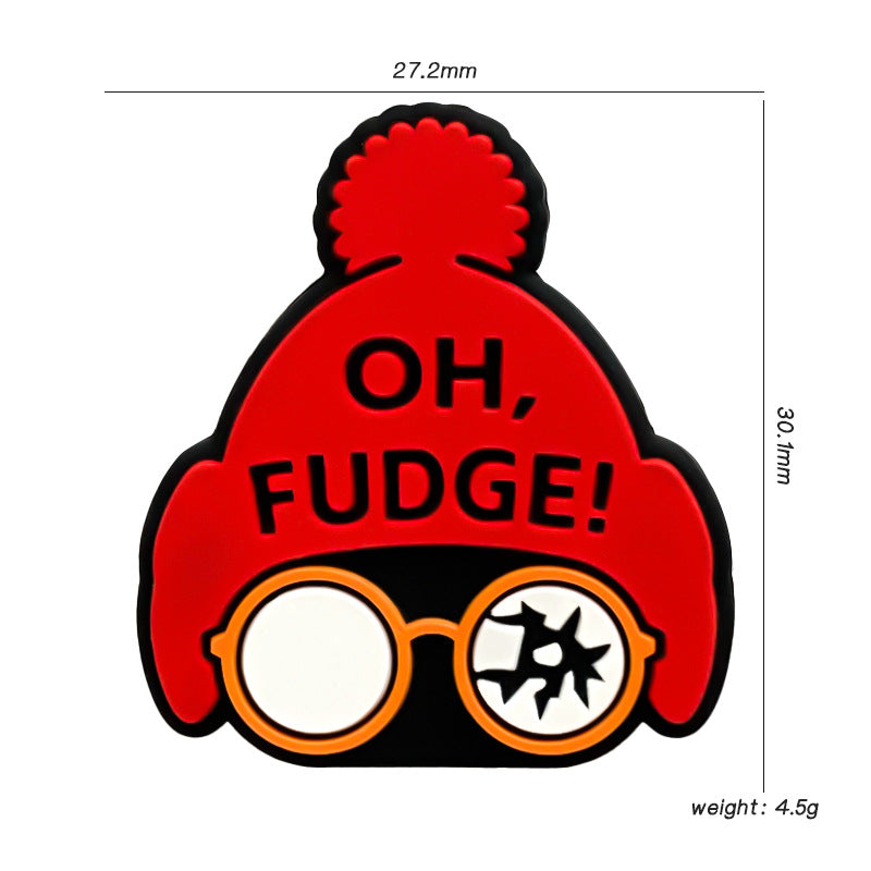 20Pcs Silicone Focal Beads Christmas Hat With Text Detail 3