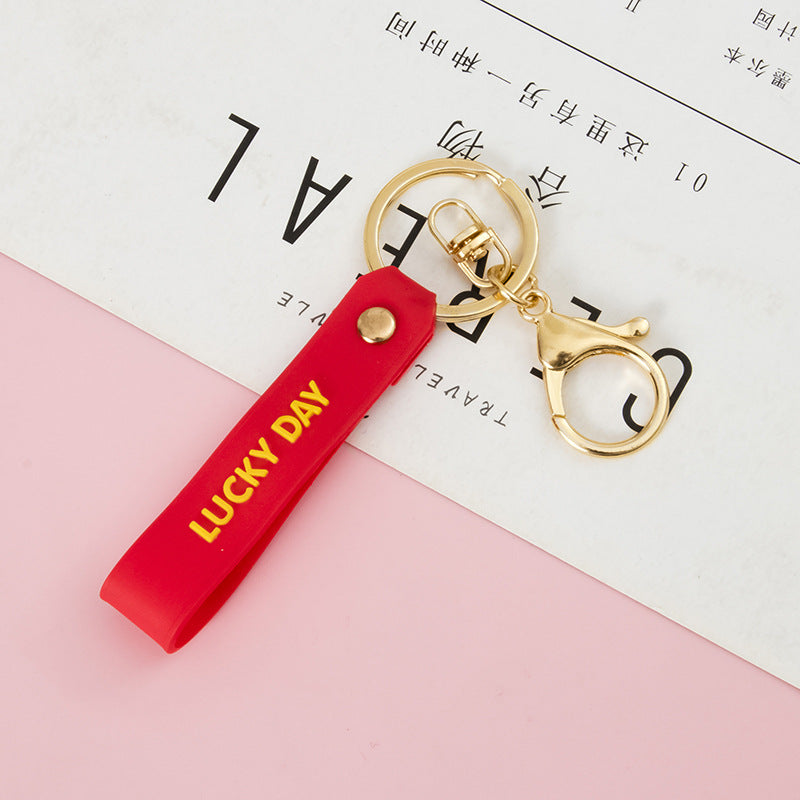 Lucky Day Soft Rubber PVC Keychain with Metal Ring and Hook 7