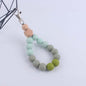 Contrast Wood Octagonal Silicone Bead Wristlet Keychain 8