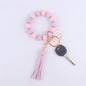 Tassel Silicone Bead Wristlet Keychain with Spacer Beads 12