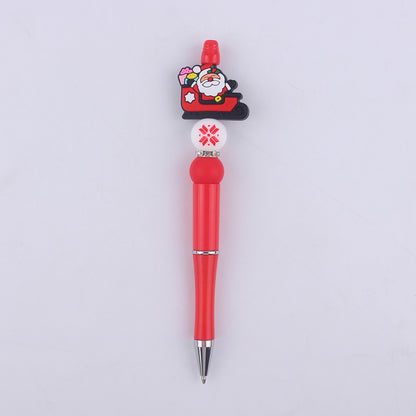 Christmas Silicone Beaded Pens Santa Claus Snowman Tree Holiday Gift 8