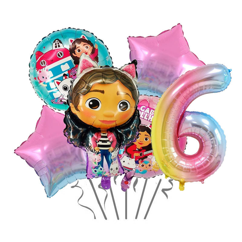 Gabby Dollhouse Foil Balloon Set Birthday Party Decoration 14