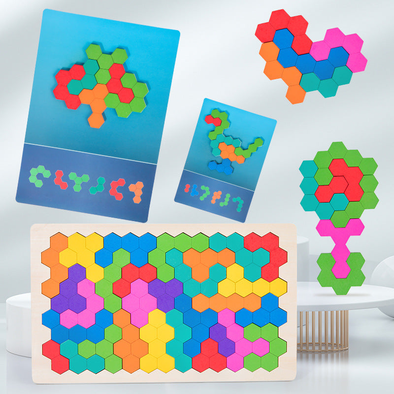 Wooden Honeycomb Puzzle Montessori Toys Educational Toy 2
