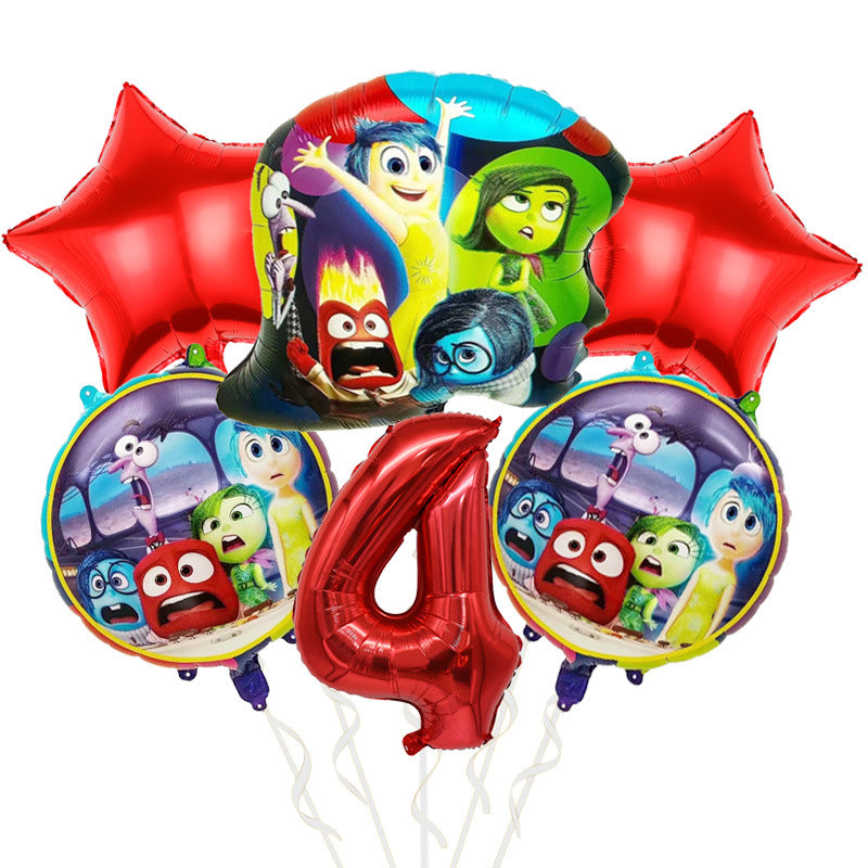 Inside Out Foil Balloon Set Kids Birthday Party Decoration 5pcs 10pcs 17