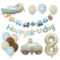 Retro Police Car and Airplane Foil Balloons Birthday Party Set 11