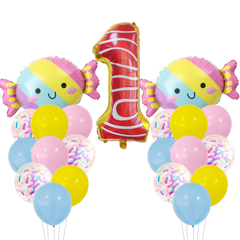 Candy Donuts Foil Balloon Set Party Decoration 1Set 4