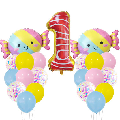 Candy Donuts Foil Balloon Set Party Decoration 1Set 4