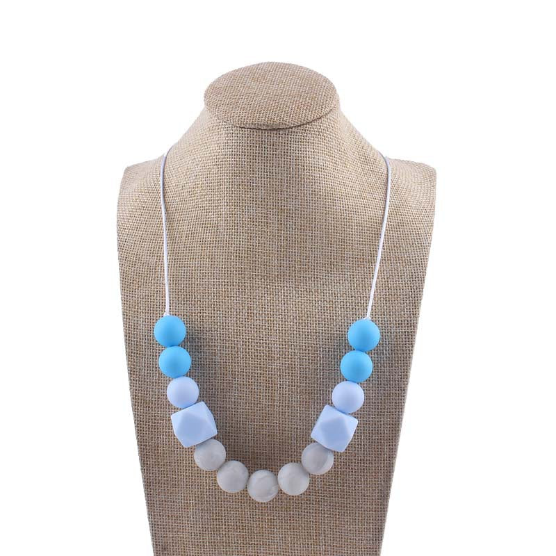 Silicone Bead Necklace Octagonal Beads and Round Beads 10