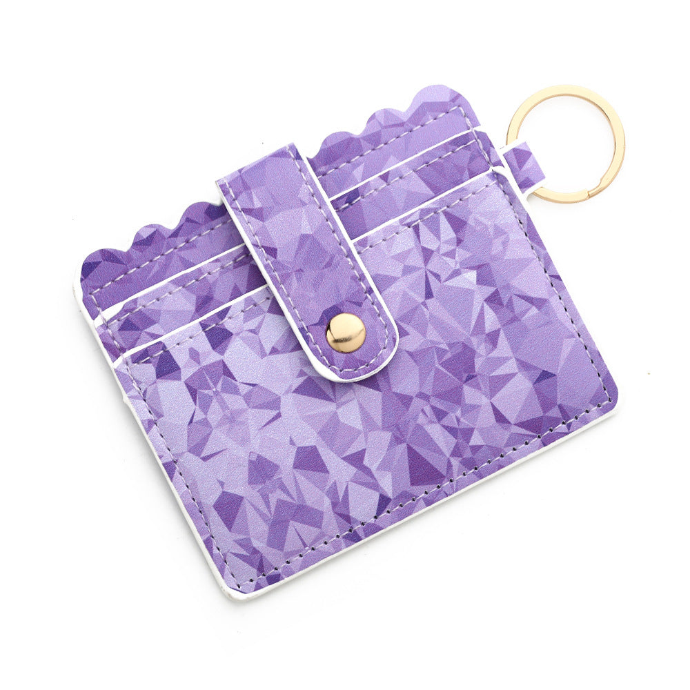 PU Leather Keychain Coin Purse Card Holder Compact Design 16