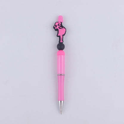 Pink Heart Silicone Beaded Pens Handmade Novelty Office School Gift 24