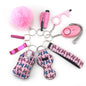 Outdoor Self Defense Alarm Whistle Pompom Keychain 10 Pack 26