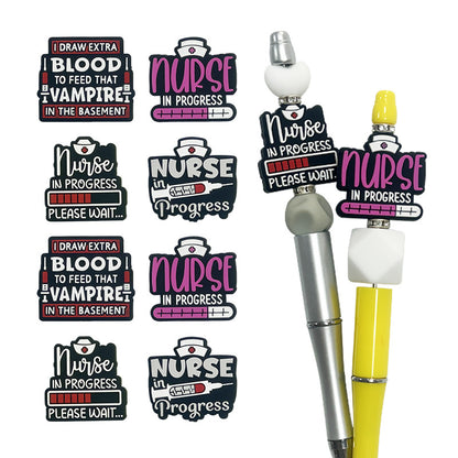 Silicone Focal Beads Nurse Series With Nurse Hat and Syringe Details 5