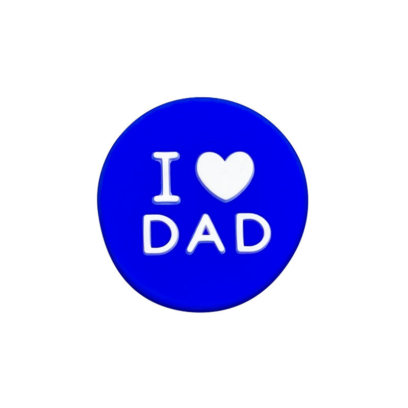 20pcs Silicone Focal Beads I Love Dad Printed Text 8