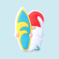 20pcs Silicone Focal Beads Summer Gnome Holding Surfboard and Waterball 8