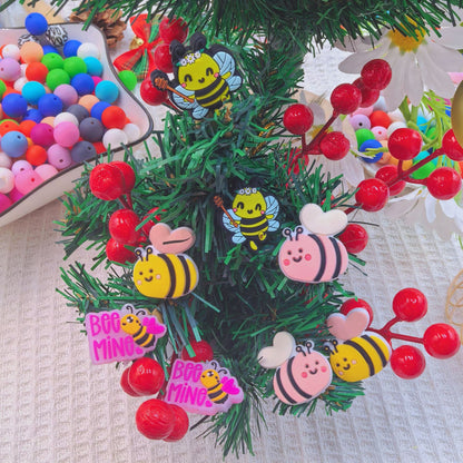 20Pcs Silicone Focal Beads Multi Type Small Bees Assorted Designs 4