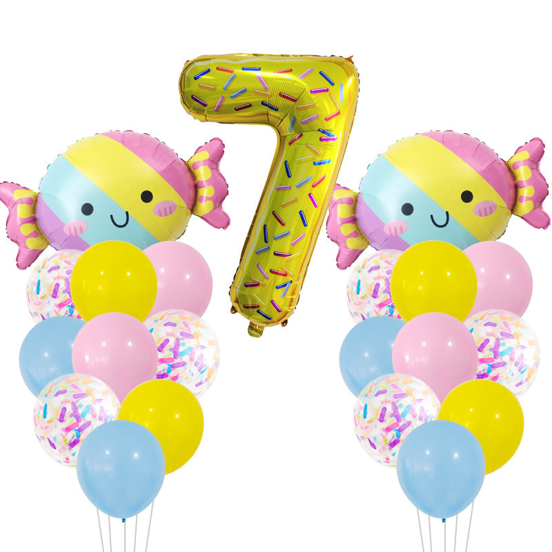 Candy Donuts Foil Balloon Set Party Decoration 1Set 10