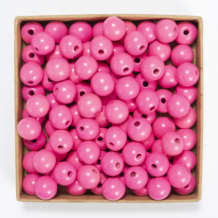 50pcs 16mm Colored Round Wooden Beads Jewelry Making DIY Craft 23