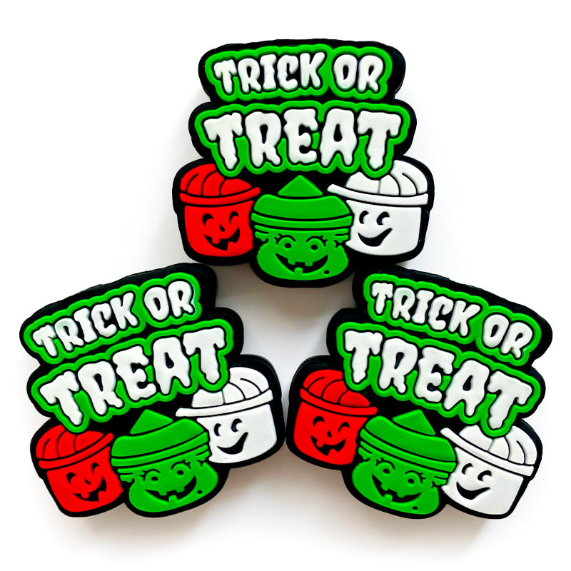 20Pcs Silicone Focal Beads Cartoon Triple Bucket Design