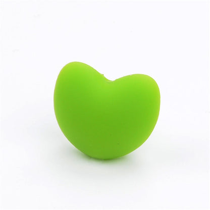 20pcs Silicone Focal Beads Heart Shaped Smooth Surface 14