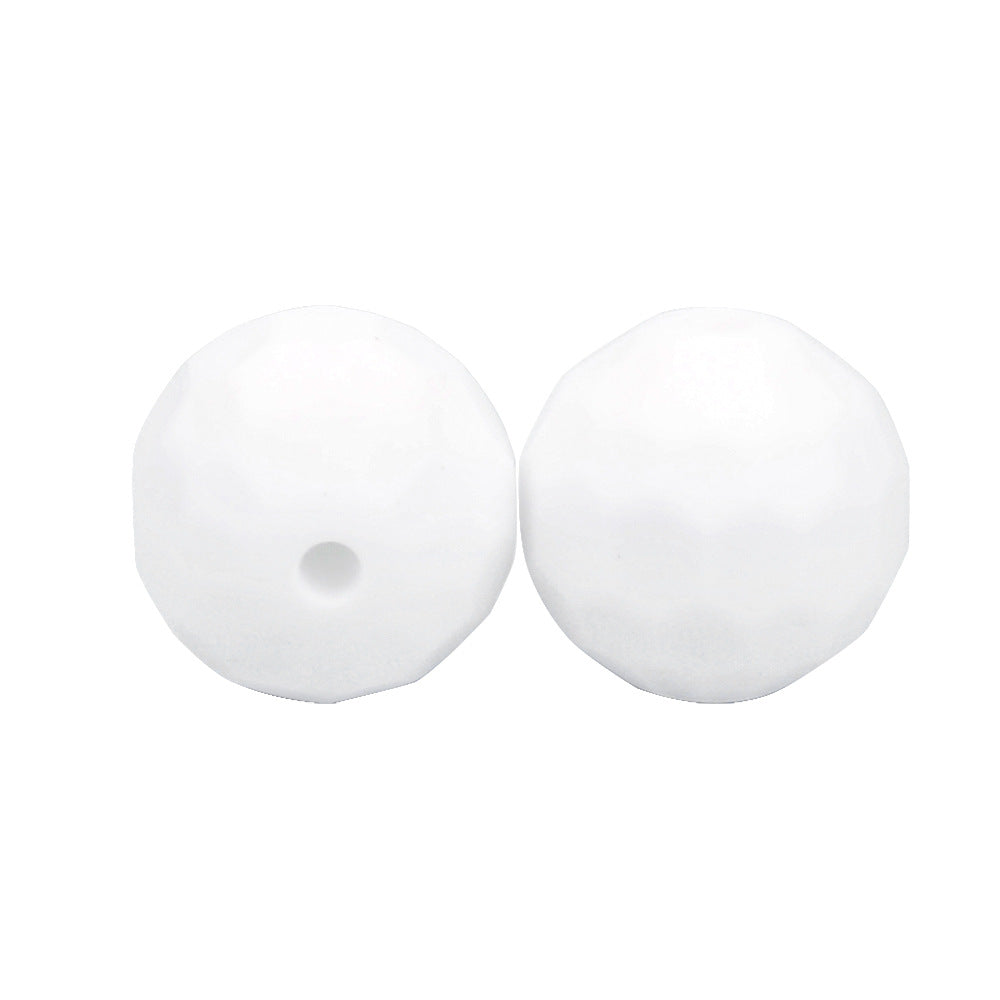 20pcs 12mm 15mm Macaron Polyhedron Silicone Beads Single Color 8