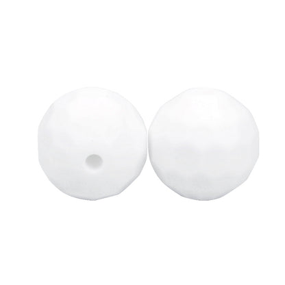 20pcs 12mm 15mm Macaron Polyhedron Silicone Beads Single Color 8