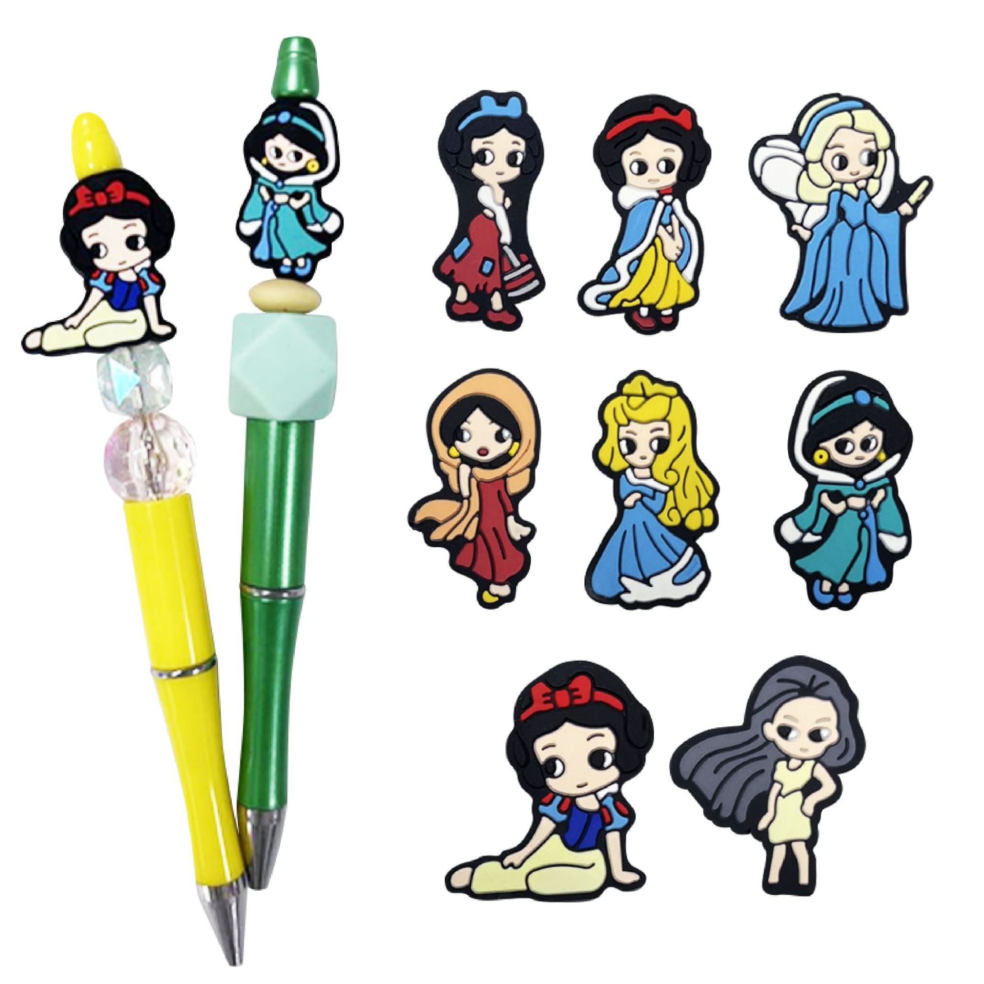 Silicone Focal Beads Cartoon Princess Sitting Pose