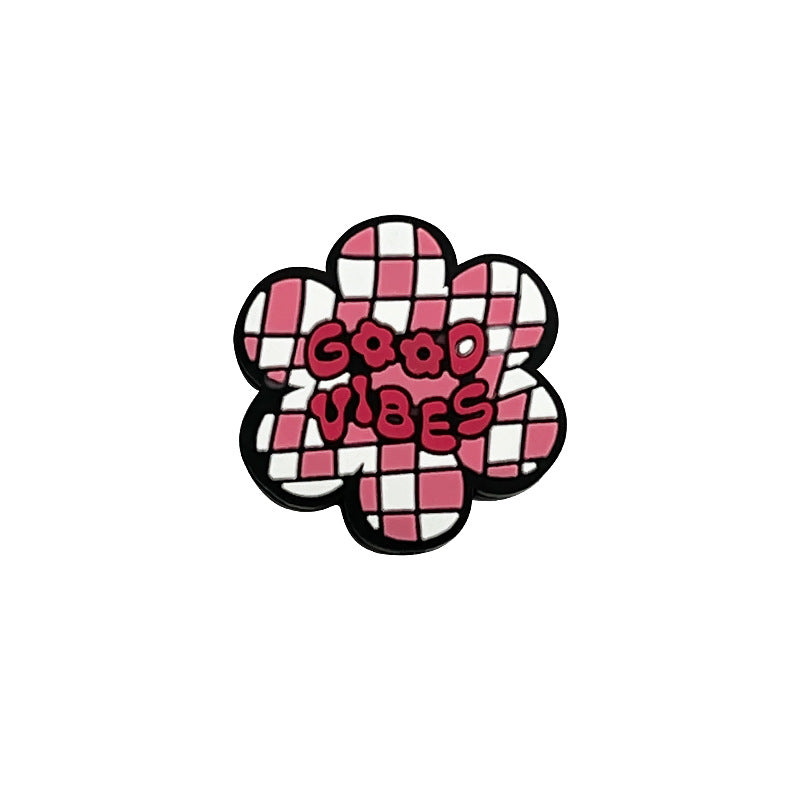 20Pcs Silicone Focal Beads Five Pointed Star Pink 12