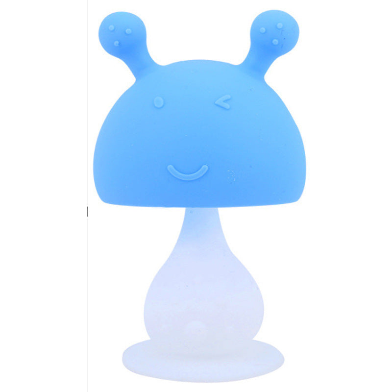 Silicone Mushroom Shaped Baby Teething Toy with Ringing Bell 8