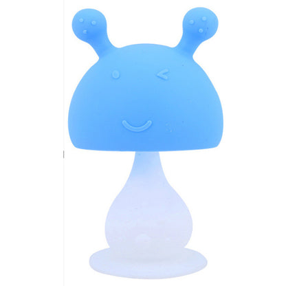Silicone Mushroom Shaped Baby Teething Toy with Ringing Bell 8