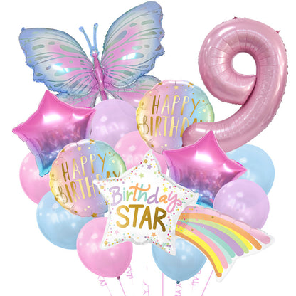 Butterfly Meteor Foil Balloon Set Holiday Party Decoration 13