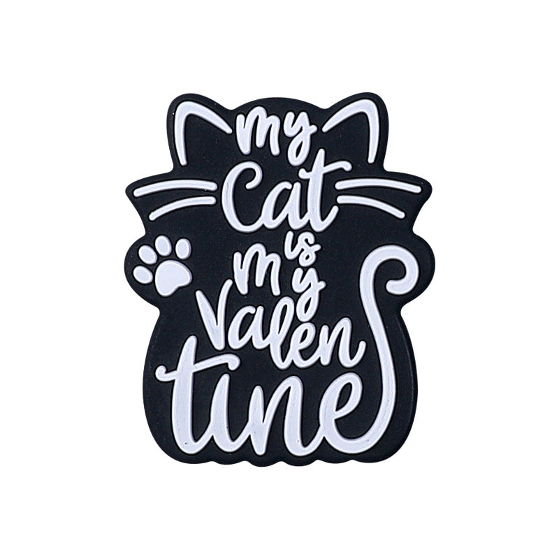 Silicone Focal Beads Cat Theme I Love Cats Text Design 8