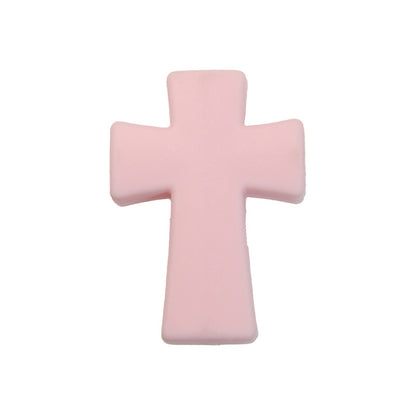 20pcs Silicone Focal Beads Printed Cross With Varied Color Patterns 23