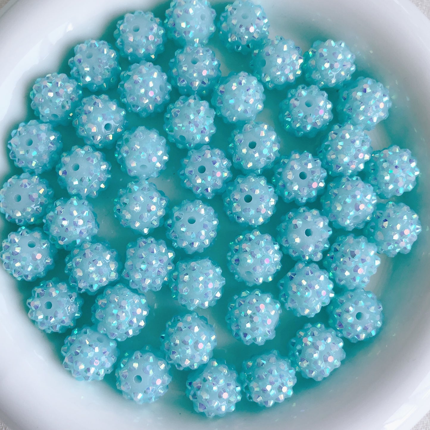 50pcs 14mm Rhinestone Beads Sparkling Decorative Beads 35