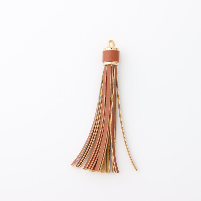 PU Leather Tassel Keychain with Buckle Charm for Women 11