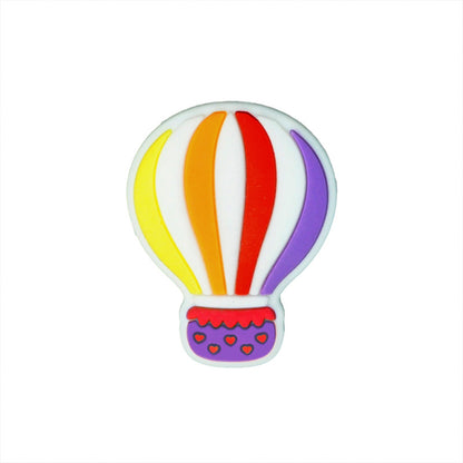 20pcs Silicone Focal Beads Hot Air Balloon Striped Design 7