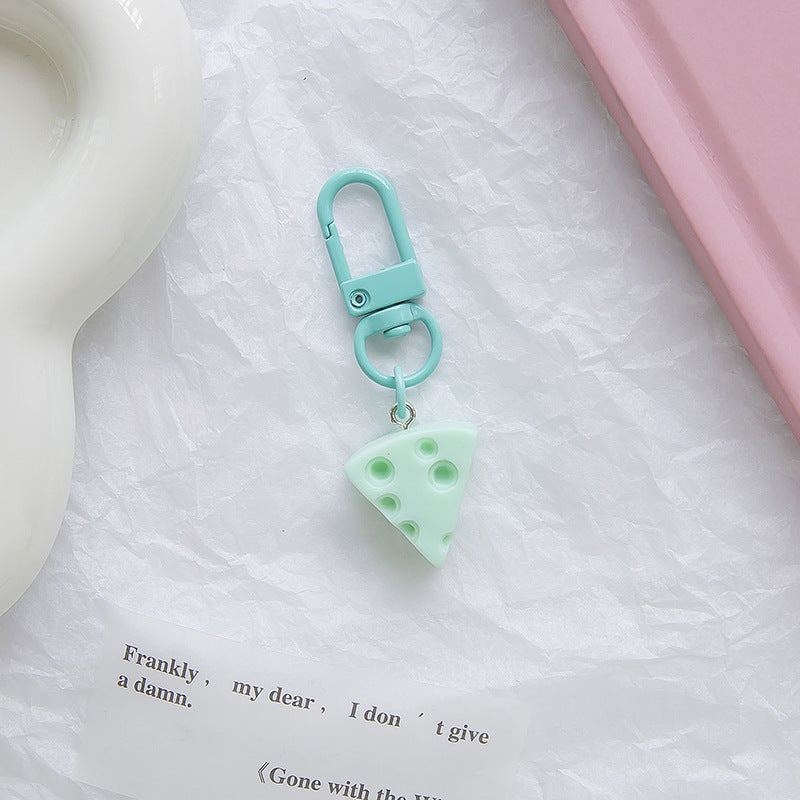 Cheese Slice Resin Keychain Cute Food Charm 6