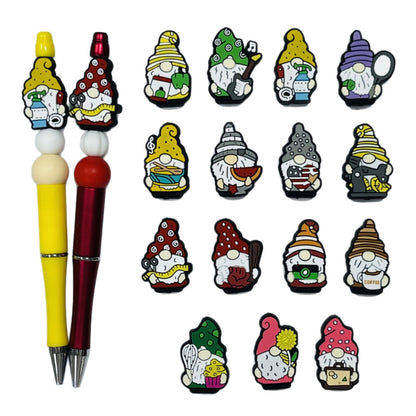 20Pcs Silicone Focal Beads Cartoon Dwarf Front Facing