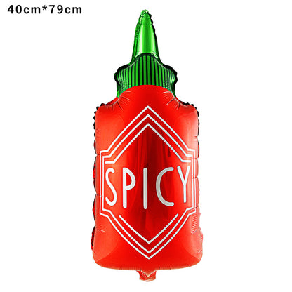 Food Theme Foil Balloon Set Birthday Party Decoration 50pcs 15