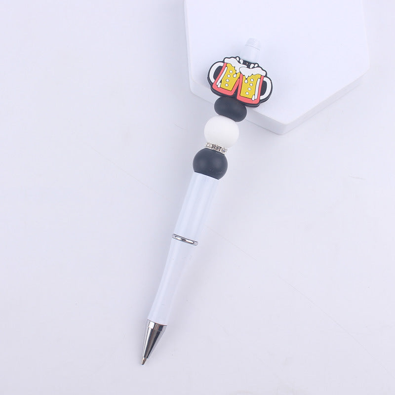 Cartoon Pattern Silicone Beaded Pens Handmade Novelty Pen Gift 21