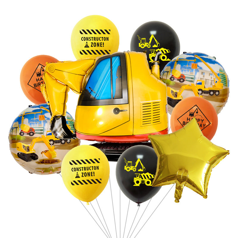 Excavator Foil Balloon Construction Party Decoration Set