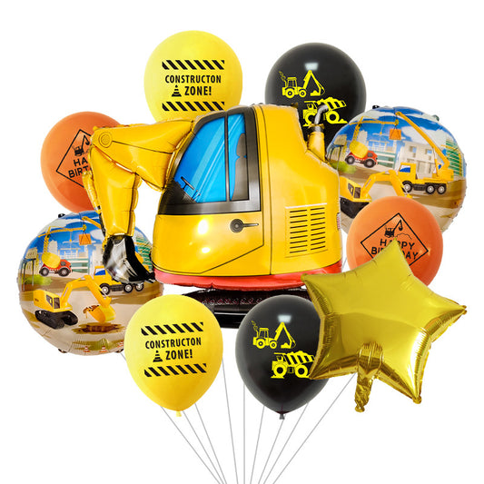 Excavator Foil Balloon Construction Party Decoration Set